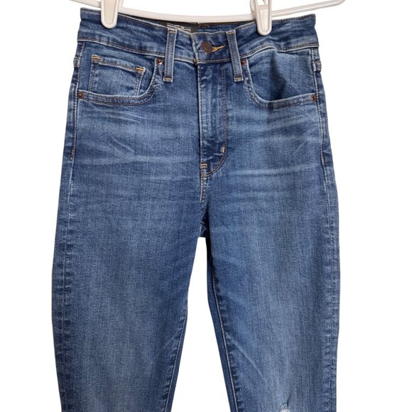 Levi's 721 High Rise Skinny Distressed Jeans Size 24/30 Stretchy Denim NWT $98 - Picture 11 of 13